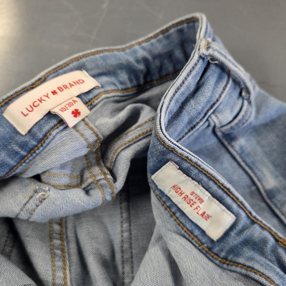 Lucky Brand Stevie High Rise Flare Jeans Women 10/30A Light Wash Stretch Denim - Picture 4 of 10